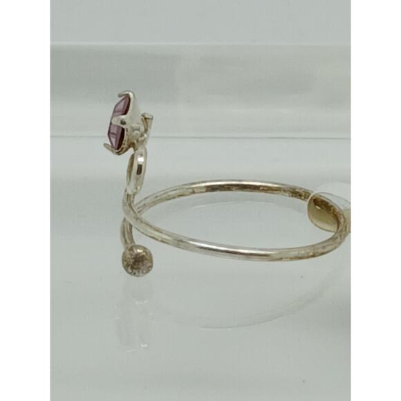 Sexy Purple Crystal Rhinestone Toe Ring Adjustable Size Sterling Silver Gift Box - Picture 6 of 7